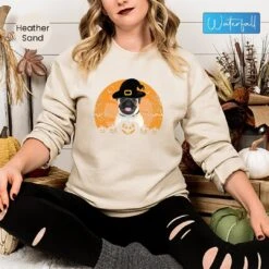 Pug Head Halloween, Pumpkin Dog Breed Lovers Sweatshirt, Costume Orange Pumpkin With Pug, Pug Mom Sweatshirt,Pug Halloween Long Sleeve Shirt