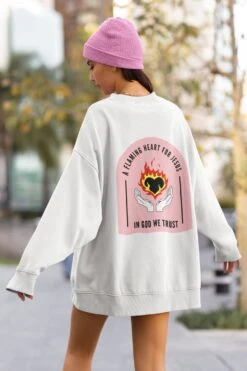 In God We Trust Unisex Sweatshirt, Light Blue Unisex Sweatshirt, God Heart Vintage, In God We Trust