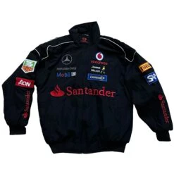 F1 Mercedes Racing Bomber Jacket, Y2K, Embroidered, Unisex