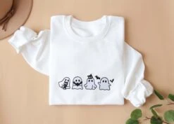 Ghost Embroidered Sweatshirt,Halloween Sweatshirt,Cute Ghost Hoodie,Autumn Clothing,Halloween Gift -Fashion Clothing Store il fullxfull.5195091693 iq9m