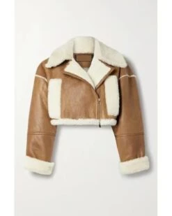 Handmade B3 Bomber Short Body Tan Color Pilot Flying Women Shearling Short Coat Aviator Sheepskin Leather Jacket Coat -Fashion Clothing Store il fullxfull.5195229227 1wcv
