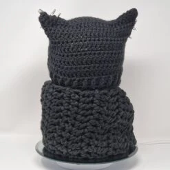 Handmade Crochet Cat Hat, Cat Ear Beanie, Cat Hat In Black With White Skull And Scarf, Balaclava 13 Handmade Crochet Cat Hat, Cat Ear Beanie, Cat Hat In Black With White Skull And Scarf, Balaclava -Fashion Clothing Store il fullxfull.5196881167 a47b