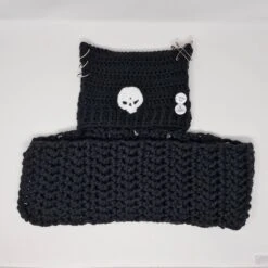 Handmade Crochet Cat Hat, Cat Ear Beanie, Cat Hat In Black With White Skull And Scarf, Balaclava 15 Handmade Crochet Cat Hat, Cat Ear Beanie, Cat Hat In Black With White Skull And Scarf, Balaclava -Fashion Clothing Store il fullxfull.5196881323 cile