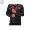 Men Red Black Devil Leather Jacket, Vampire Leather Jacket, Halloween Leather Jacket, Gift For Him.