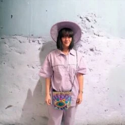 Rainbow Quilted Fabric And An Eye Design Appliqué Bucket Bag With Colorful Quilting And Inner Pocket With Shoulder Metal Strap. 12 Rainbow Quilted Fabric And An Eye Design Appliqué Bucket Bag With Colorful Quilting And Inner Pocket With Shoulder Metal Strap. -Fashion Clothing Store il fullxfull.5221279569 llf5