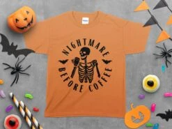 Nightmare Before Coffee Shirt: Ghosts, Witches, Mystery, Salem, Funny, Witchy, Horror, Spooky, Skeleton, Halloween, Costume, Pumpkin, Ghost -Fashion Clothing Store il fullxfull.5231318019 2w5i