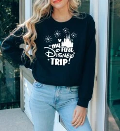 My First Disney Trip Disney Castle Disney Unisex SweatshirtDisney Sweatshirt, Disney Fashion, Disney Clothes, Disney Tops