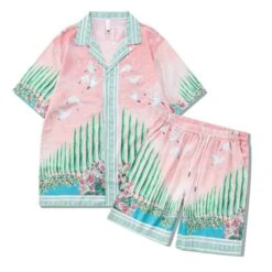 New Casablanca Color Stripe Tennis Club Men Women Short Set Hawaii Beach Suit Hip Hop Shirt Shorts Couple Suit Casa, Set Hawaiian Beach -Fashion Clothing Store il fullxfull.5233409967 pv62