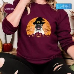 Pug Head Halloween, Pumpkin Dog Breed Lovers Sweatshirt, Costume Orange Pumpkin With Pug, Pug Mom Sweatshirt,Pug Halloween Long Sleeve Shirt -Fashion Clothing Store il fullxfull.5234223915 47b9