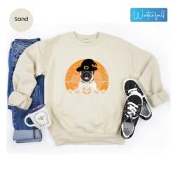 Pug Head Halloween, Pumpkin Dog Breed Lovers Sweatshirt, Costume Orange Pumpkin With Pug, Pug Mom Sweatshirt,Pug Halloween Long Sleeve Shirt -Fashion Clothing Store il fullxfull.5234224433 e85s