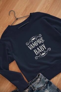 Vampire Baby Sweatshirt, Spooky Season Sweatshirt, Comfortable And Cozy Sweatshirt, New Halloween Design, Dark Moon And Bat Design -Fashion Clothing Store il fullxfull.5237157131 ok8c