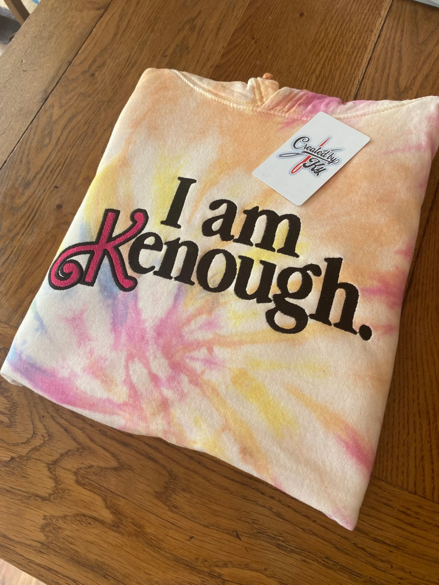 Adult I Am Kenough Embroidered Hoodie - Barbie Movie Inspired 4 Adult I Am Kenough Embroidered Hoodie - Barbie Movie Inspired - Image 4