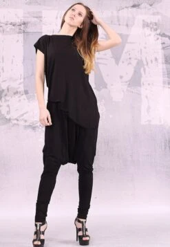 Black Woman Pants, Long Loose Oriental Pants, Extravagant Pants, Harem Pants, Loose Pants, Oriental Pants, Women's Pants, Gift- UM-040-VL