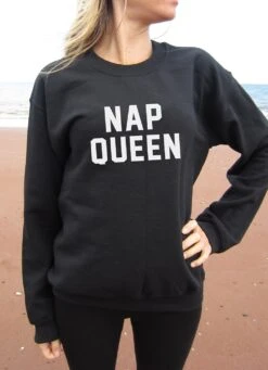 Nap Queen Sweatshirt Sweater Jumper High Quality WATER BASED PRINT Super Soft Fleece Lined Unisex Worldwide Ship Sleep Sleeping Naps Chill -Fashion Clothing Store il fullxfull.894112065 1u90
